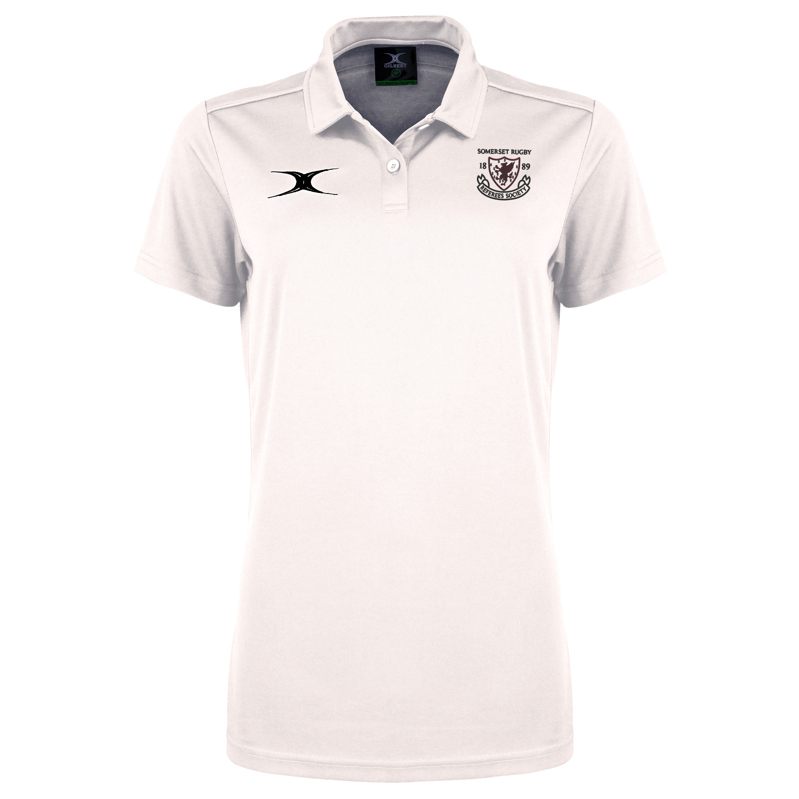 gilbert-rugby-somerset-referees-photon-ii-polo-donna-bianca-manica-corta image 1