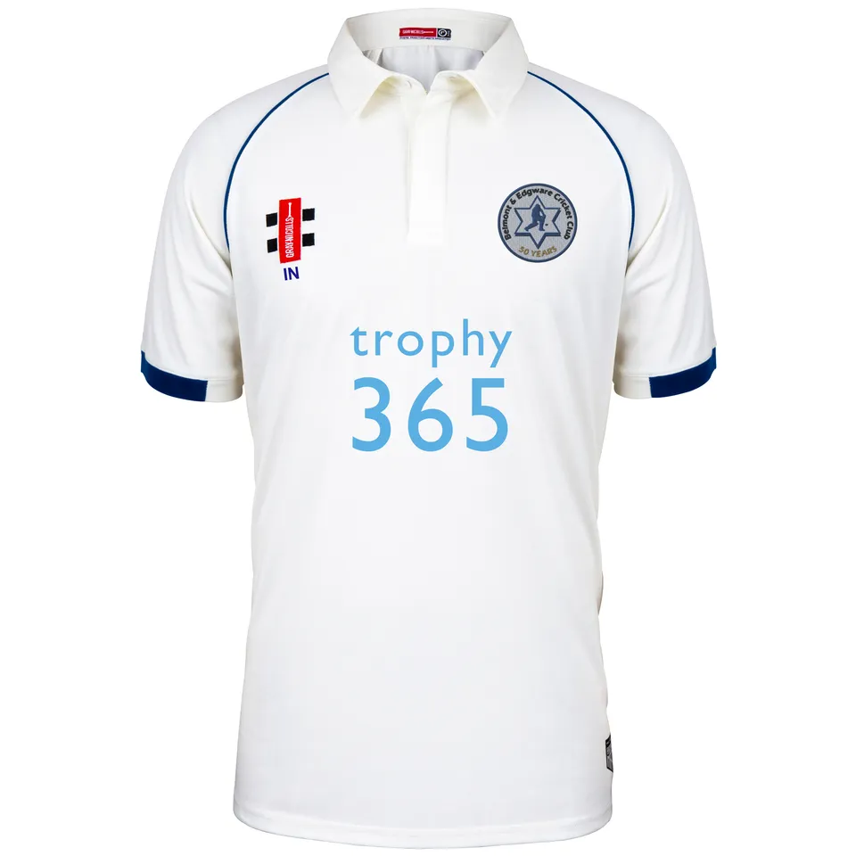 gray-nicolls-matrix-v2-maglia-cricket-junior-belmont-edgware-cc-avorio-navy-mani image 1