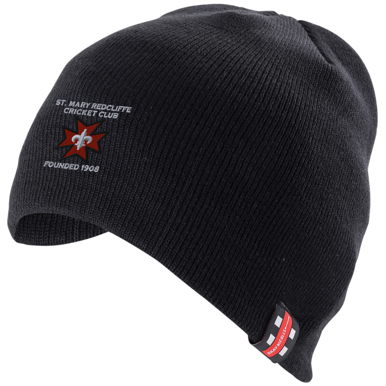 gray-nicolls-st-mary-redcliffe-beanie-hat-adulto-nero-cappello-cricket image 1