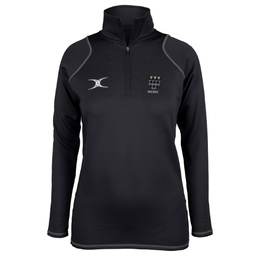 gilbert-rugby-magdalen-college-rugby-quest-felpa-1-4-zip-donna-nero image 1