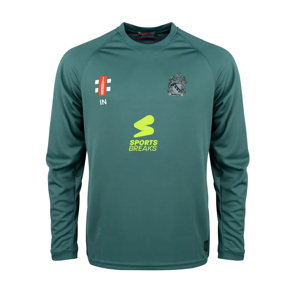 gray-nicolls-shelley-cricket-club-matrix-v2-t-shirt-manica-lunga-junior-verde image 1