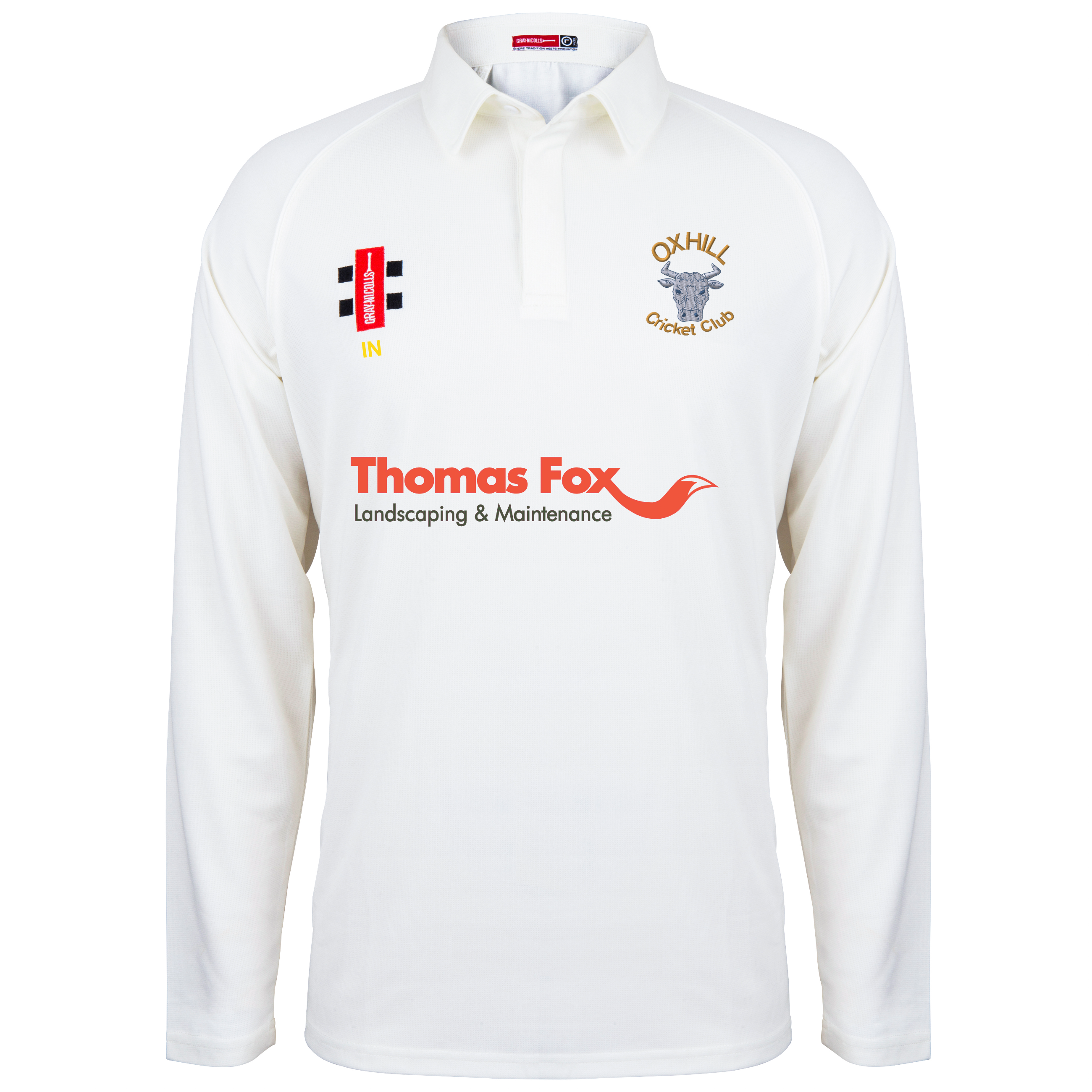 gray-nicolls-matrix-v2-maglia-cricket-manica-lunga-senior-oxhill-cc-avorio image 1