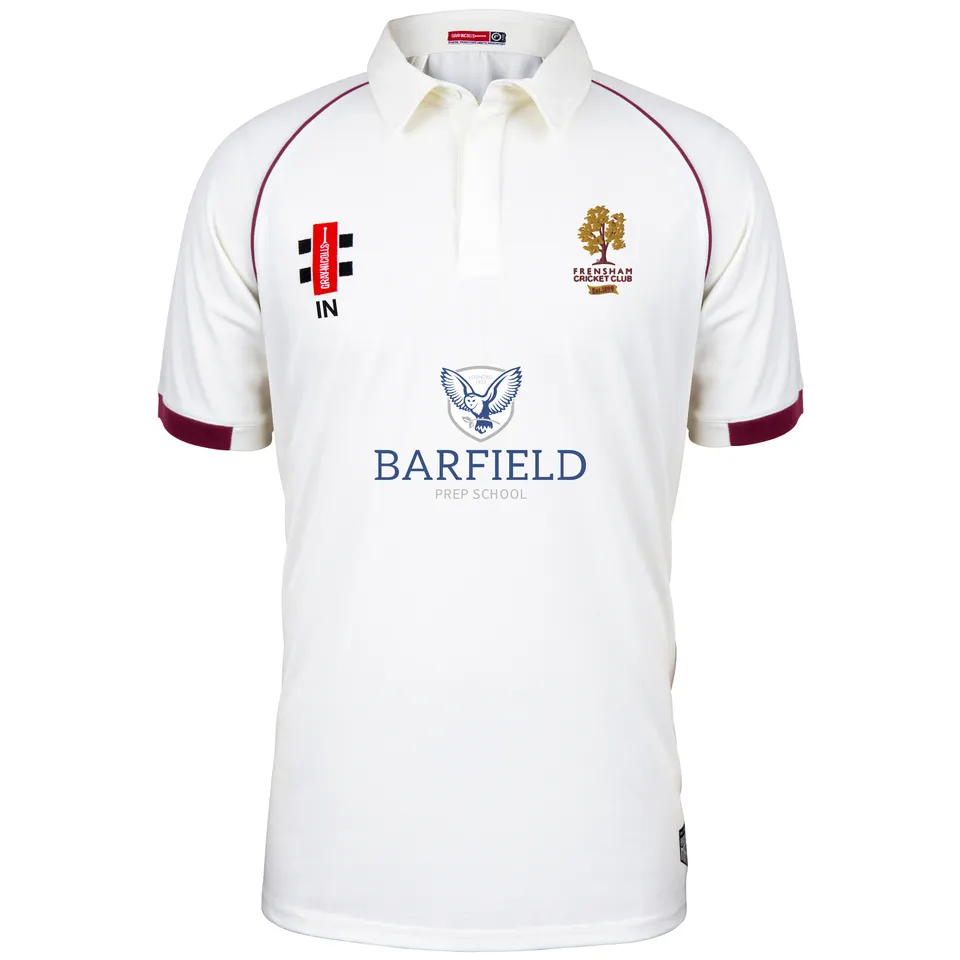 gray-nicolls-matrix-v2-maglia-cricket-s-s-frensham-cc-avorio-maroon-junior image 1