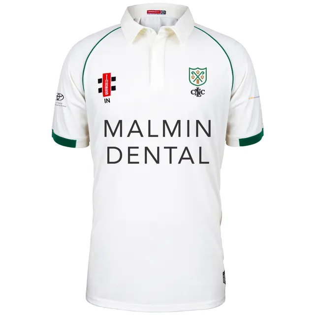 gray-nicolls-north-london-cc-matrix-v2-maglia-cricket-s-s-senior-avorio-verde image 1