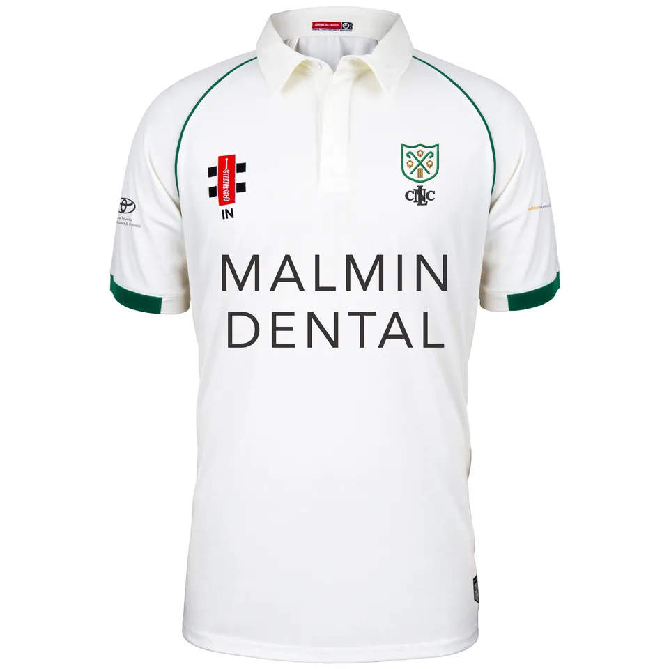 gray-nicolls-north-london-cc-matrix-v2-maglia-cricket-s-s-senior-avorio-verde image 1