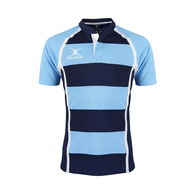 gilbert-rugby-xact-hoops-maglia-match-senior-nero-ambra image 1