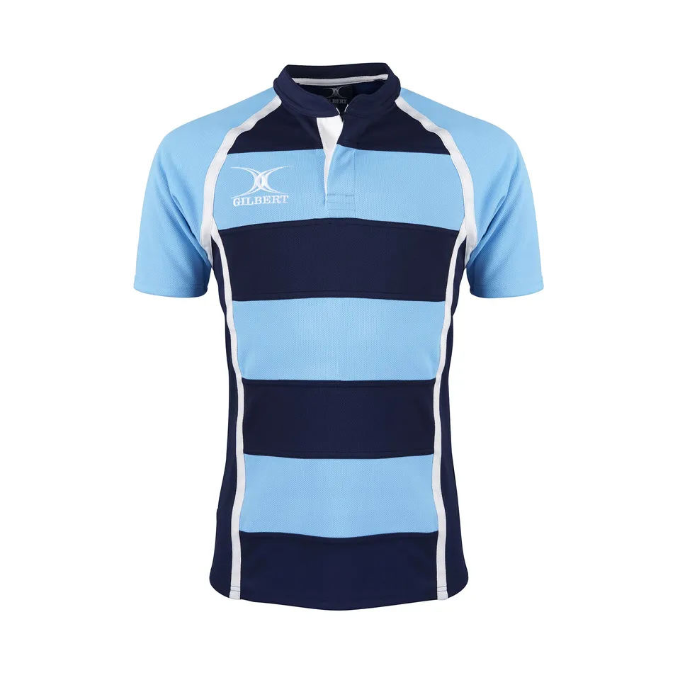gilbert-rugby-xact-hoops-maglia-match-senior-nero-ambra image 1