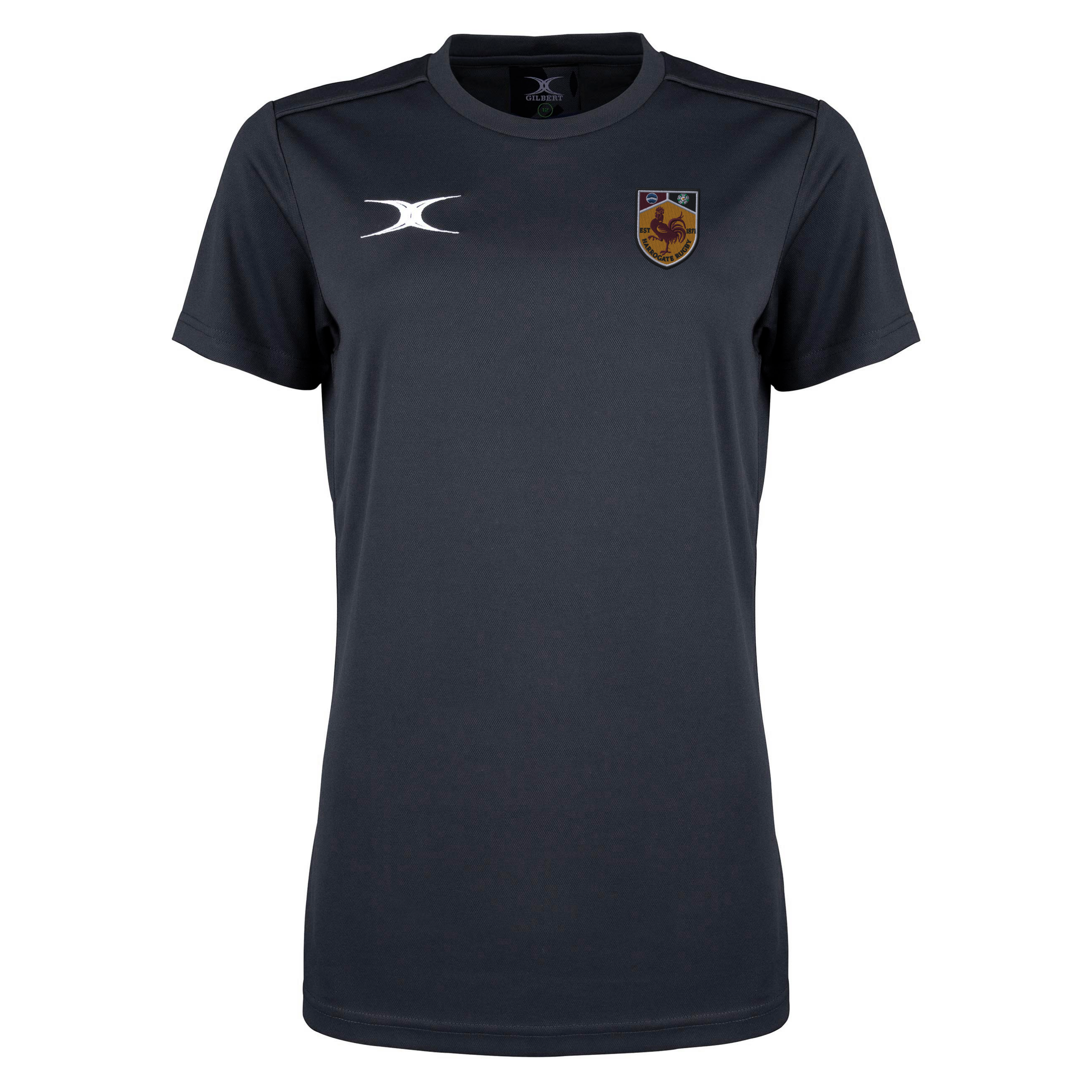 gilbert-rugby-photon-ii-t-shirt-manica-corta-senior-harrogate-rufc-nero image 1