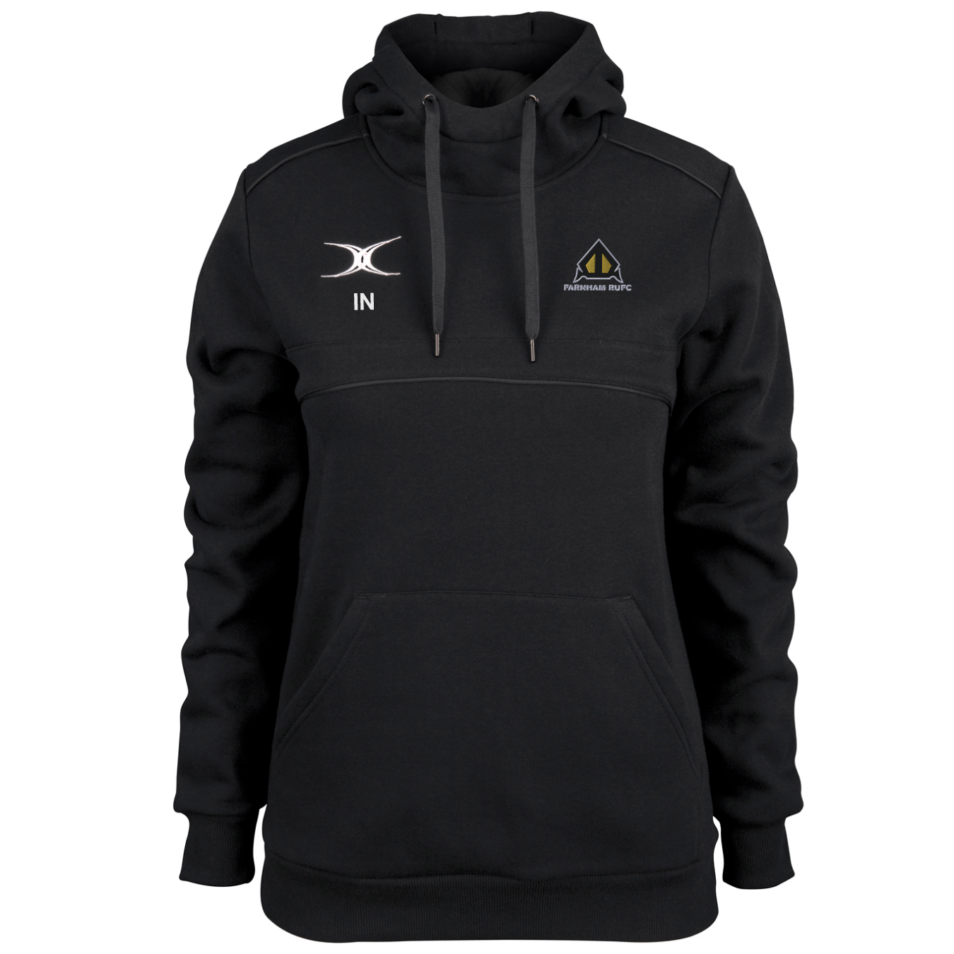 gilbert-rugby-photon-felpa-hoodie-donna-nero-farnham-rufc image 1