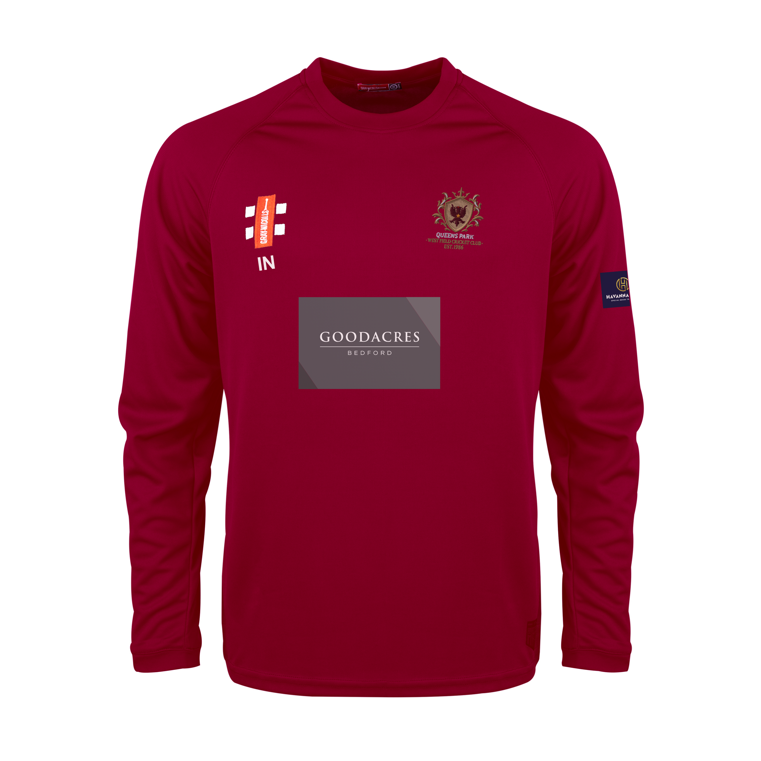 gray-nicolls-matrix-v2-maglia-cricket-manica-lunga-junior-bordeaux-queens-park-w image 1