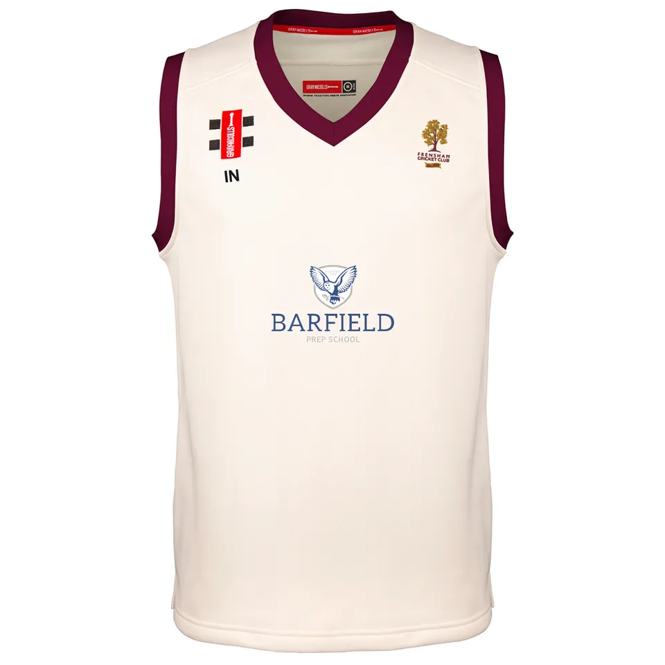 gray-nicolls-frensham-cc-junior-pro-performance-slipover-da-match-avorio-bordeau image 1