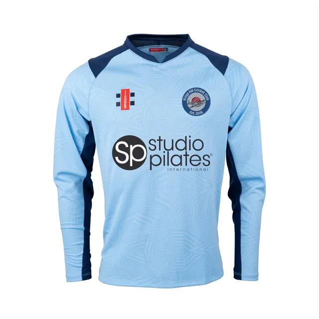 gray-nicolls-kings-hill-cc-junior-maglia-t20-manica-lunga-pro-performance-blu-na image 1