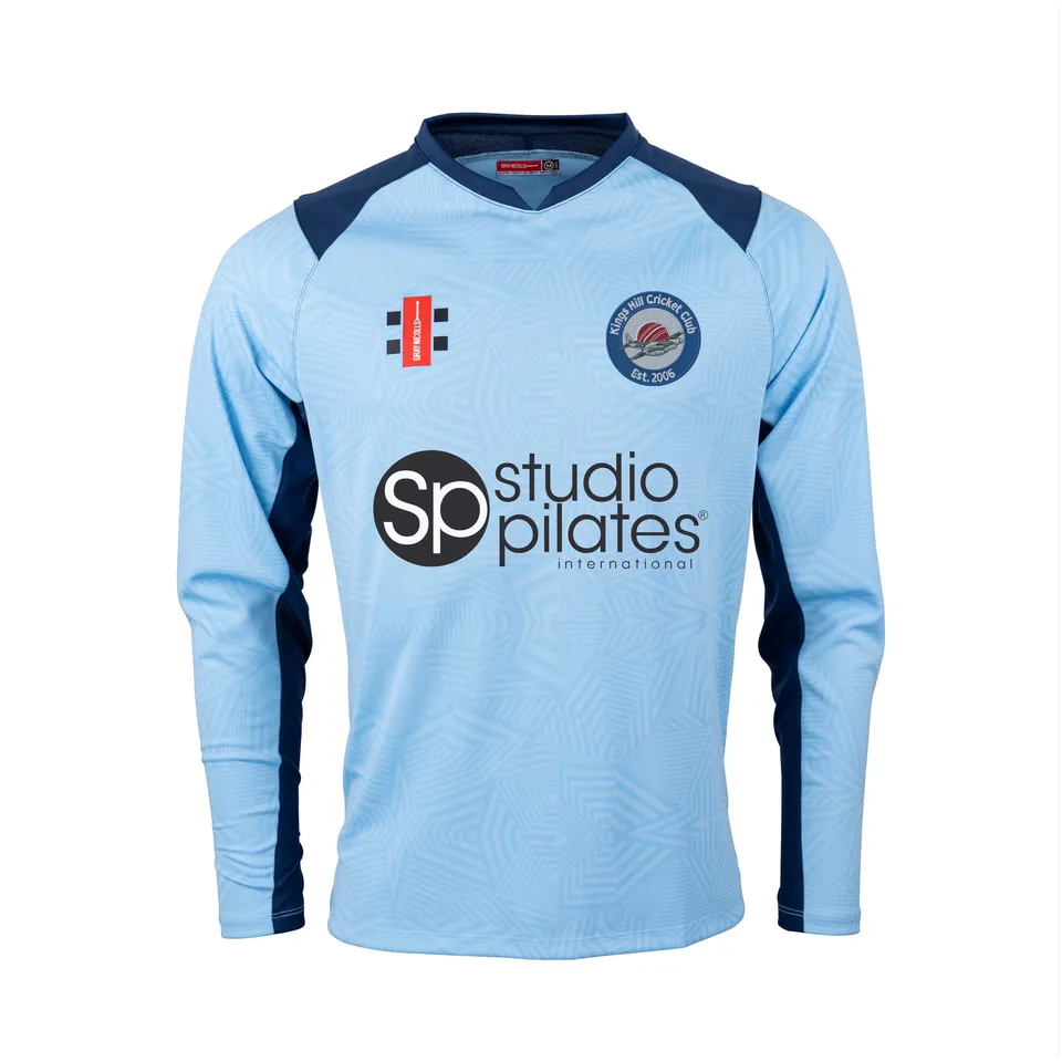 gray-nicolls-kings-hill-cc-junior-maglia-t20-manica-lunga-pro-performance-blu-na image 1