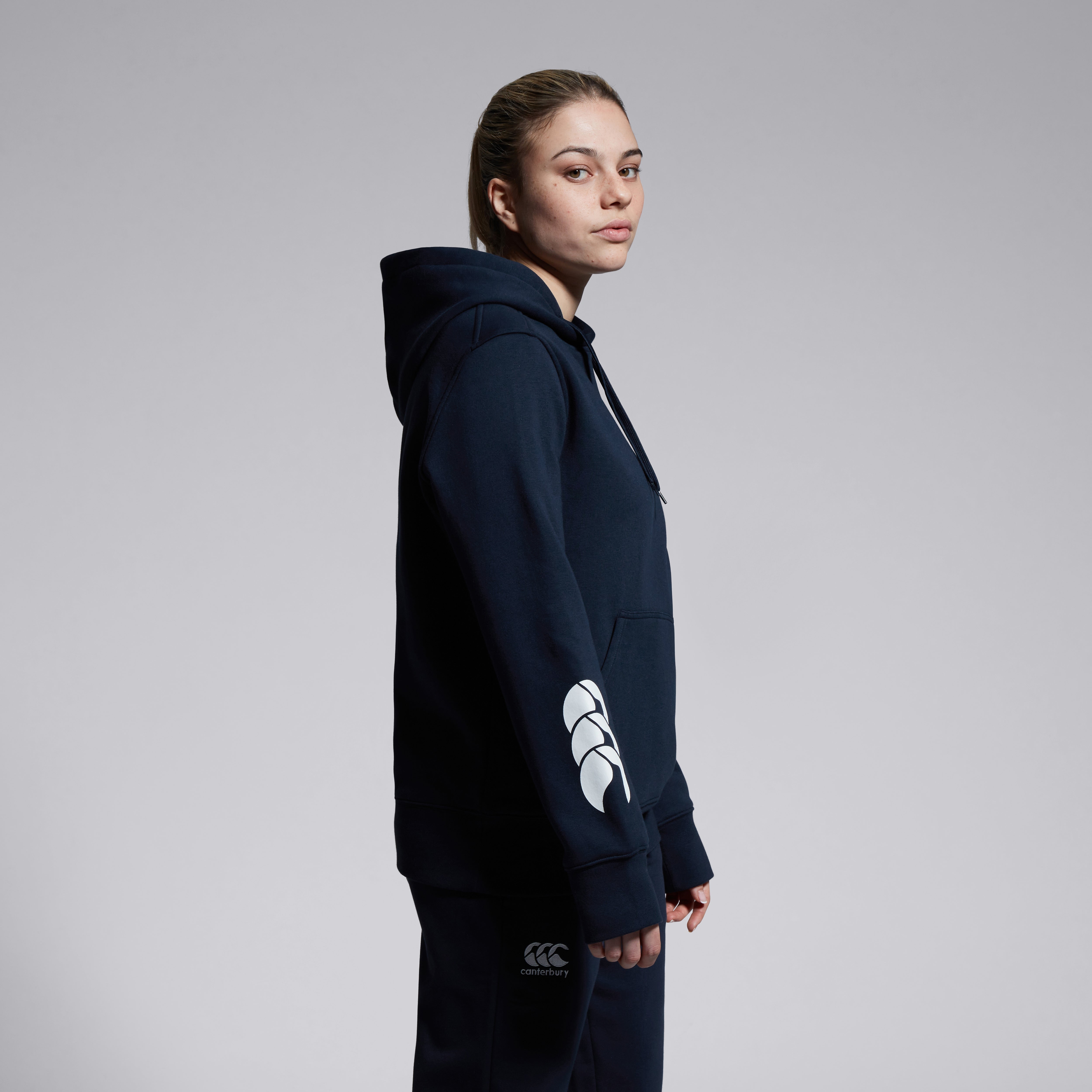 canterbury-felpa-con-cappuccio-club-donna-blu-navy image 3