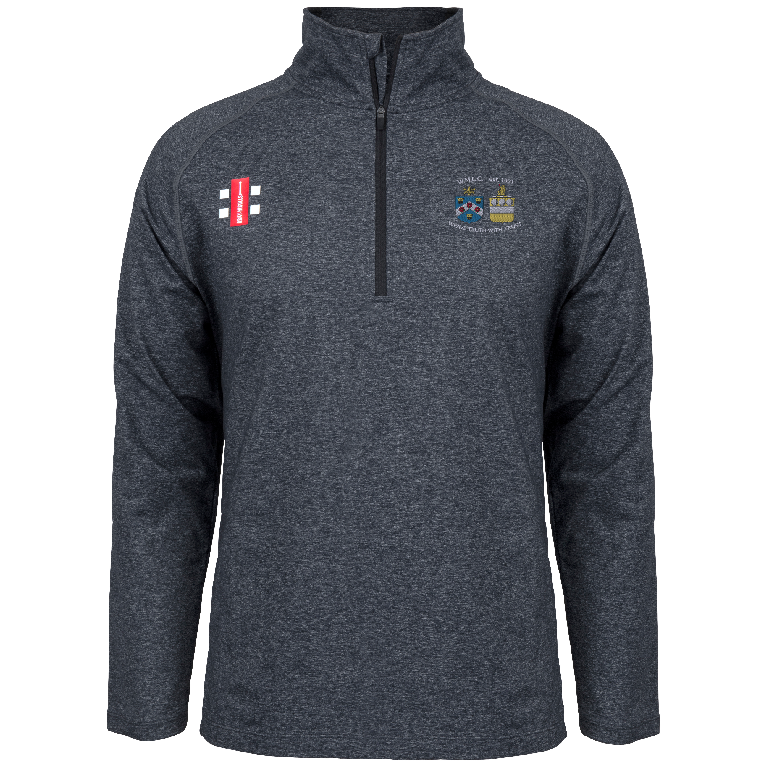 gray-nicolls-witney-mills-cc-senior-black-velocity-mid-layer-1-2-zip image 1