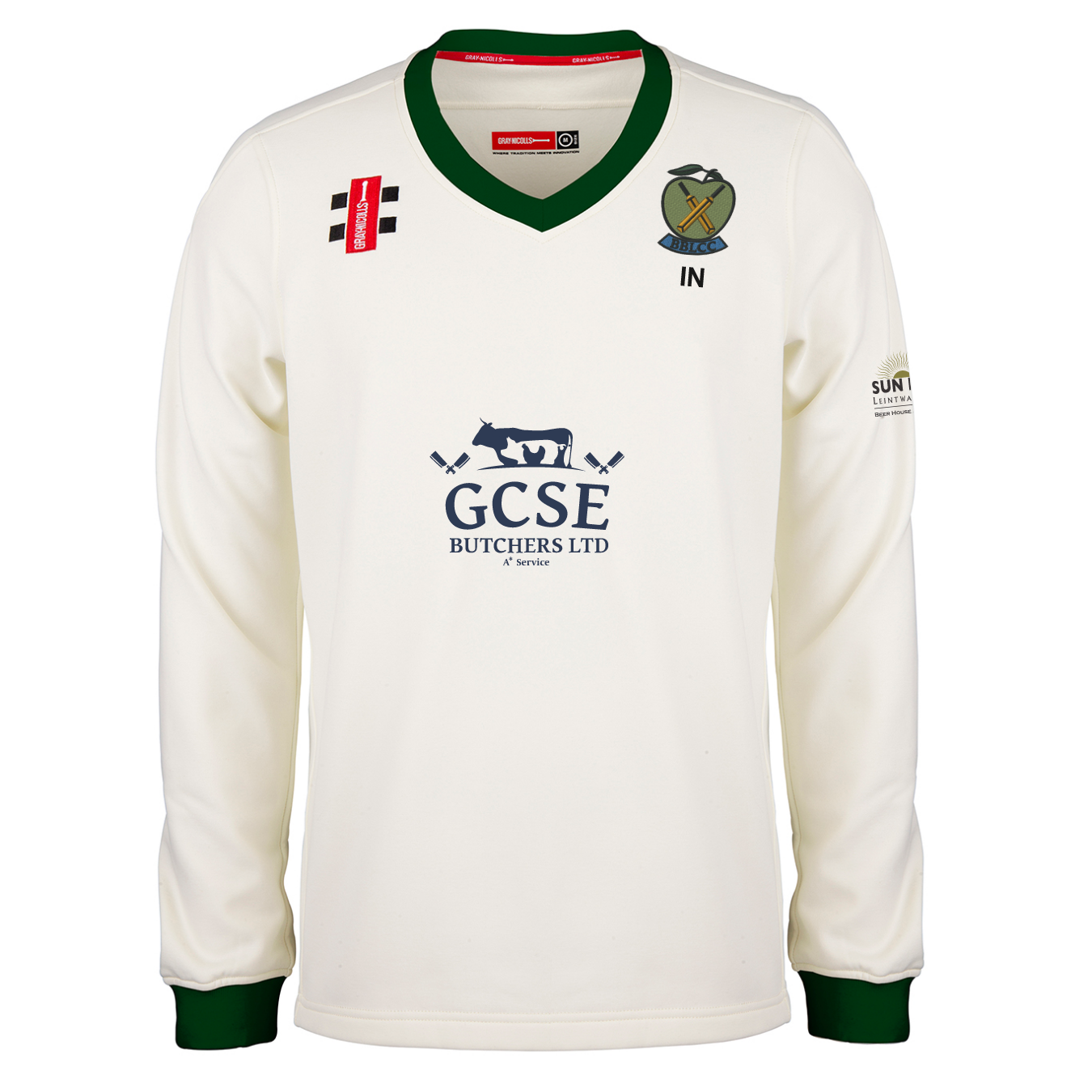 gray-nicolls-bbl-cc-pro-performance-match-sweater-senior-avorio-verde image 1