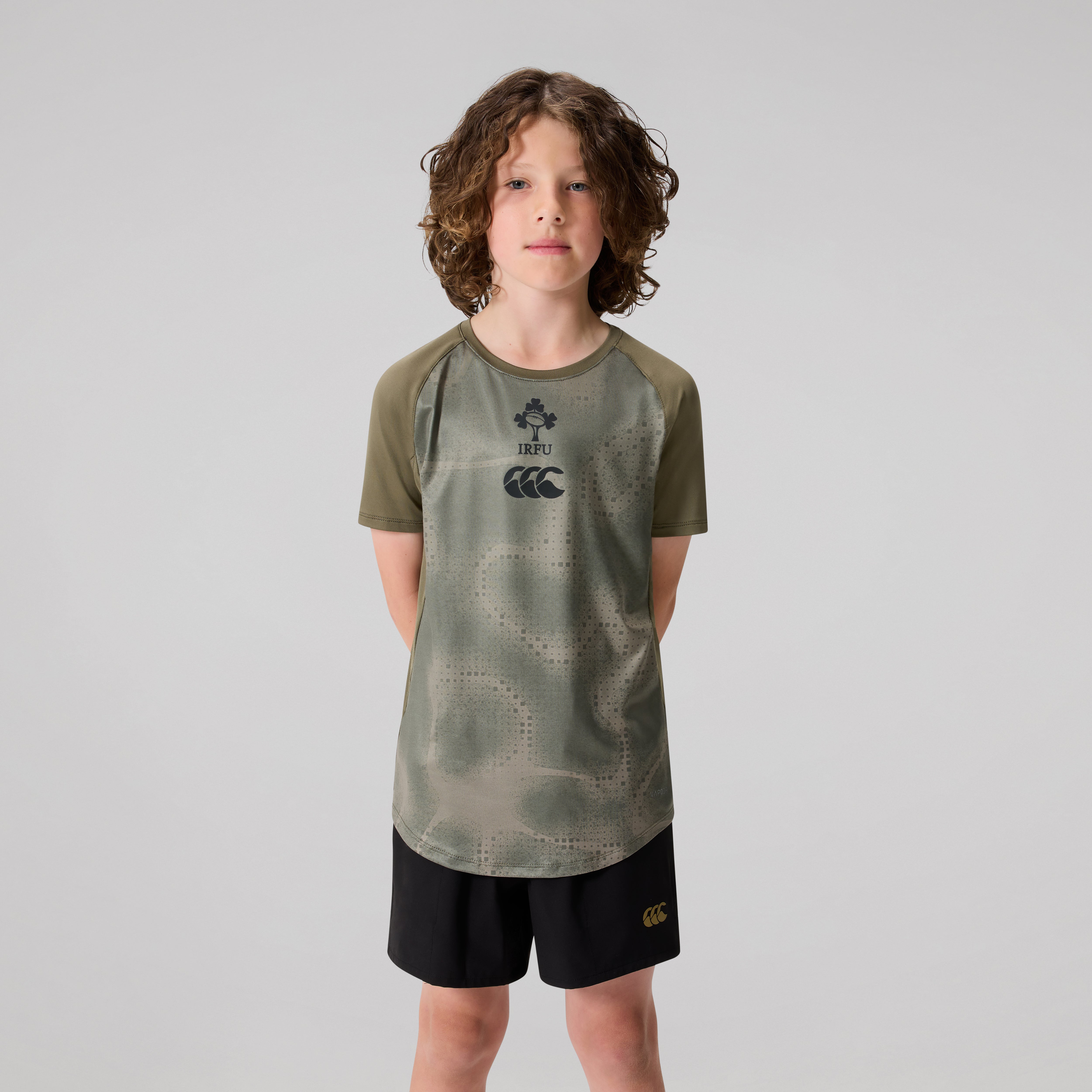 canterbury-ireland-superlight-tee-junior-unisex-kaki-maglia-training image 1