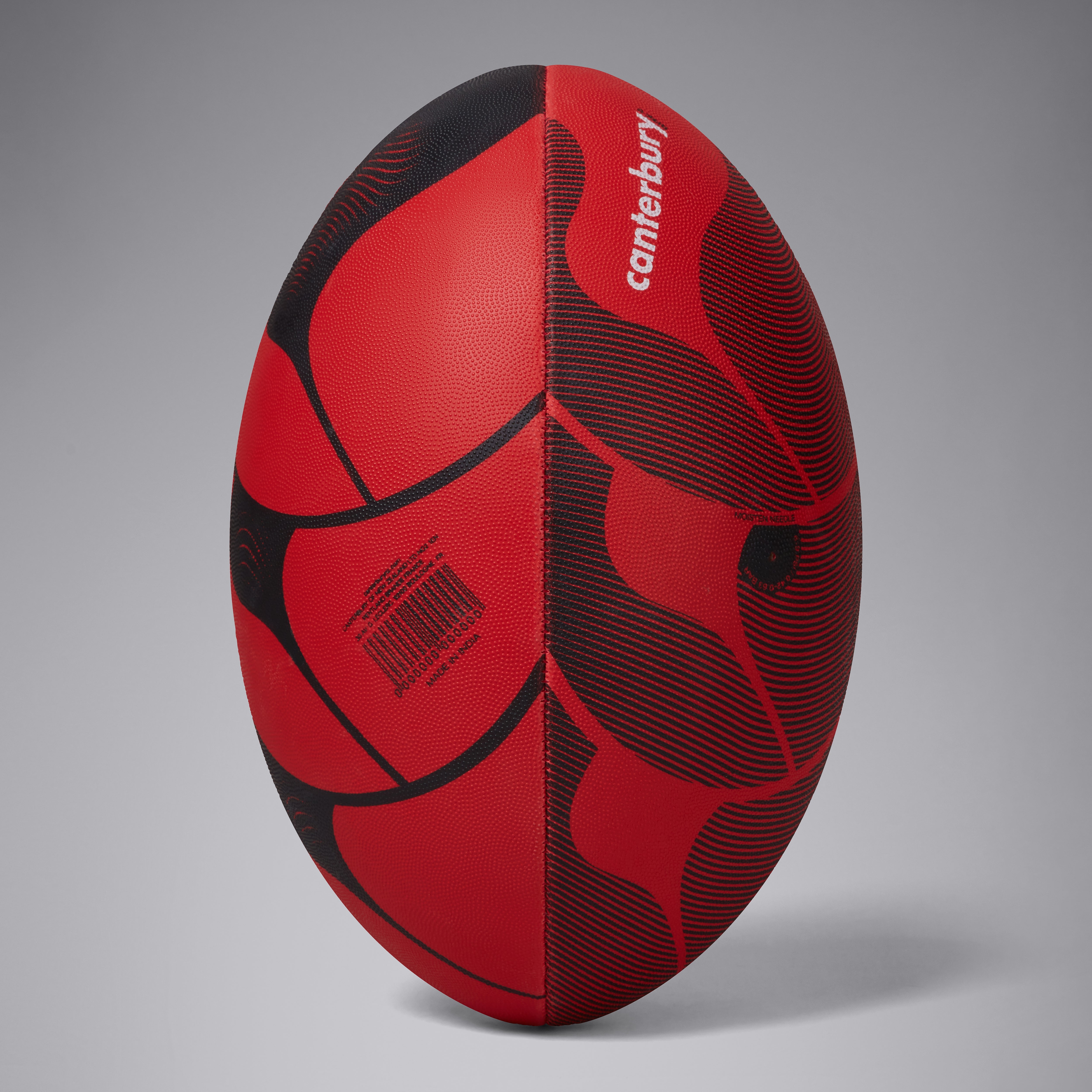 canterbury-thrillseeker-play-rugby-nero-rosso-pallone-da-rugby-allenamento image 1