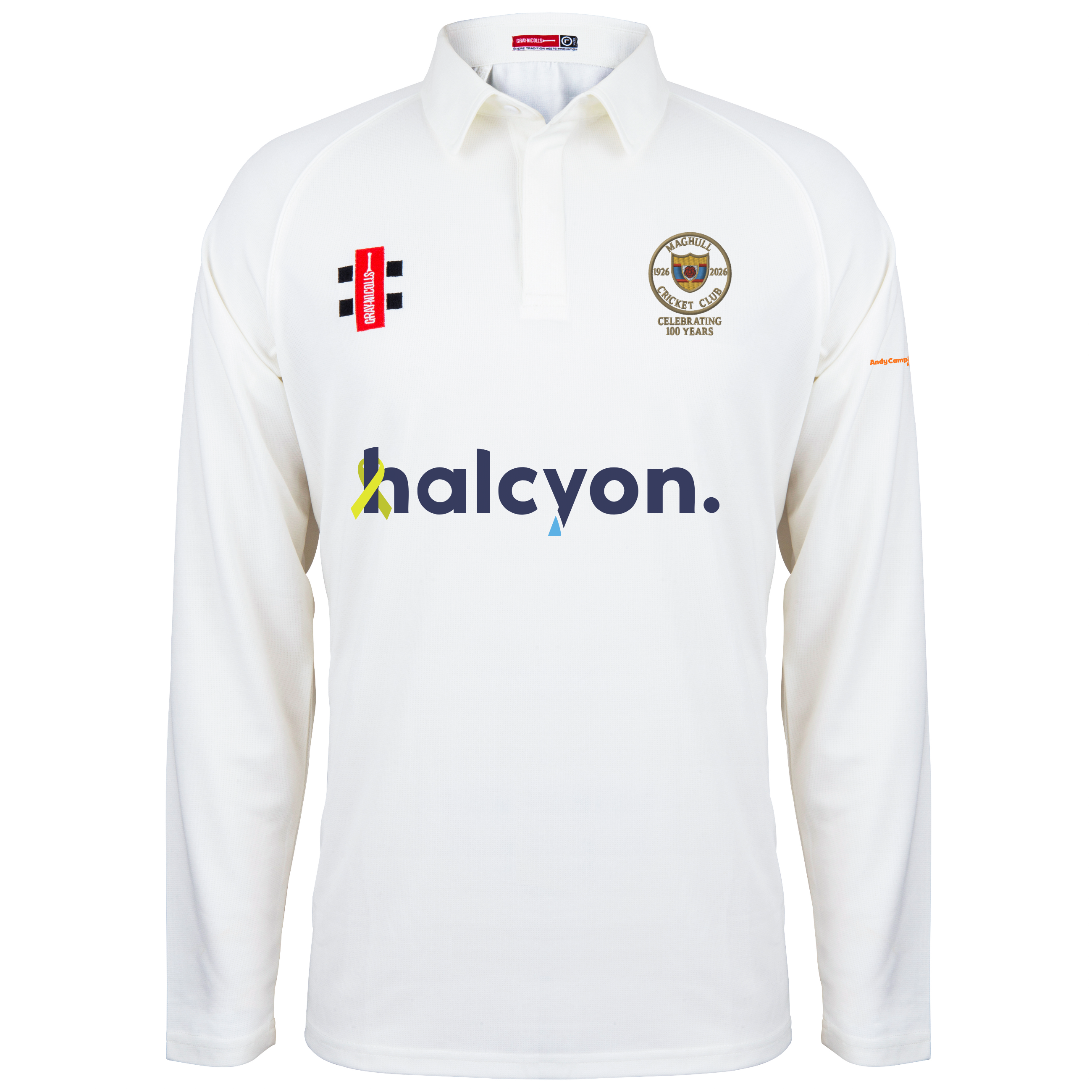 gray-nicolls-maghull-cc-maglia-matrix-v2-l-s-ivory-100th-year-senior-adulto image 1