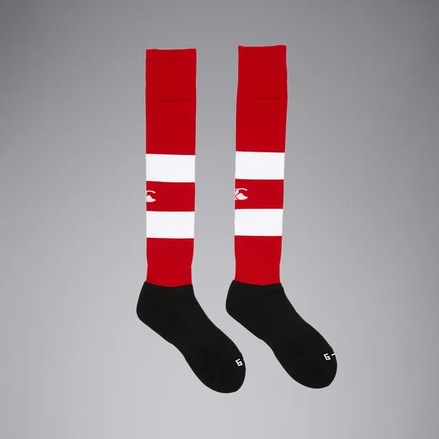 canterbury-club-hooped-sock-unisex-rosso-bianco image 1