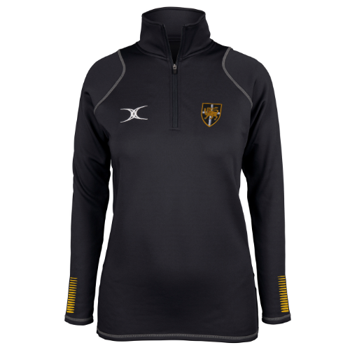 gilbert-rugby-esher-rfc-quest-pile-1-4-zip-donna-nero image 1