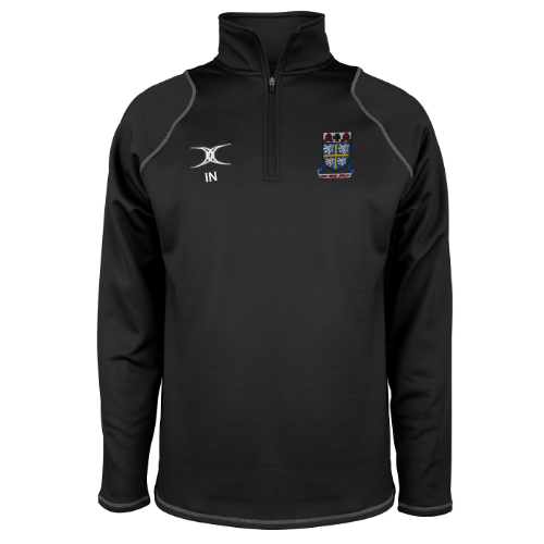 gilbert-rugby-university-college-rugby-senior-quest-pile-1-4-zip-nero-uomo image 1