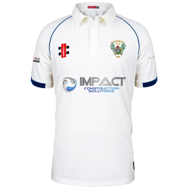 gray-nicolls-matrix-v2-gomersal-cc-maglia-cricket-manica-corta-senior-avorio-nav image 1