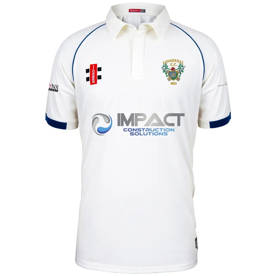 gray-nicolls-matrix-v2-gomersal-cc-maglia-cricket-manica-corta-senior-avorio-nav image 1