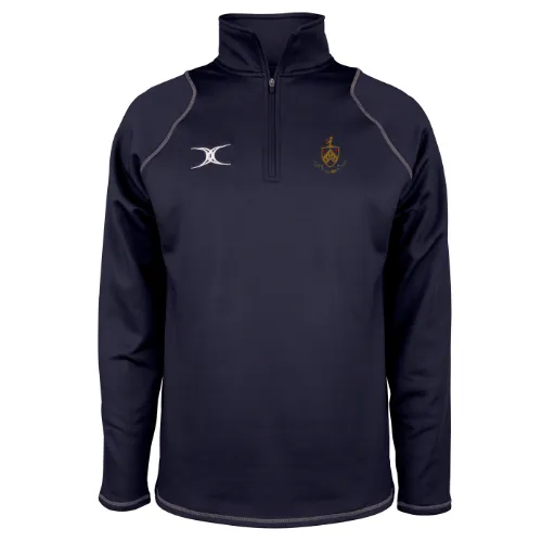 gilbert-rugby-old-crossleyans-rufc-quest-pile-1-4-zip-blu-navy image 1