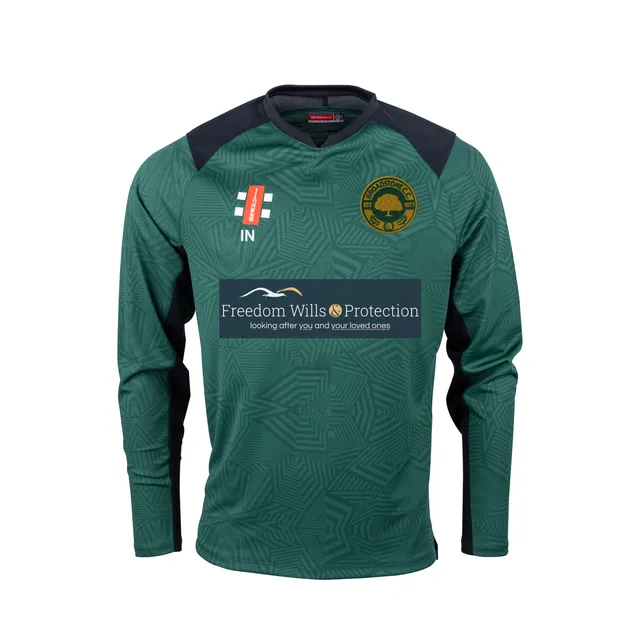 gray-nicolls-broadstone-cc-maglia-pro-t20-manica-lunga-senior-verde-nero image 1