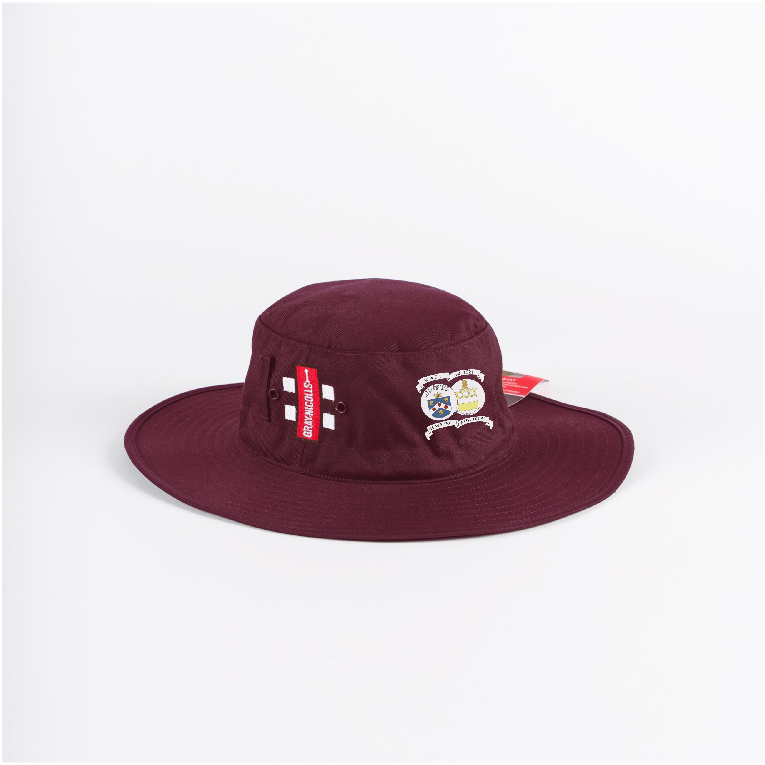 gray-nicolls-witney-mills-cc-senior-sun-hat-bordeaux image 1