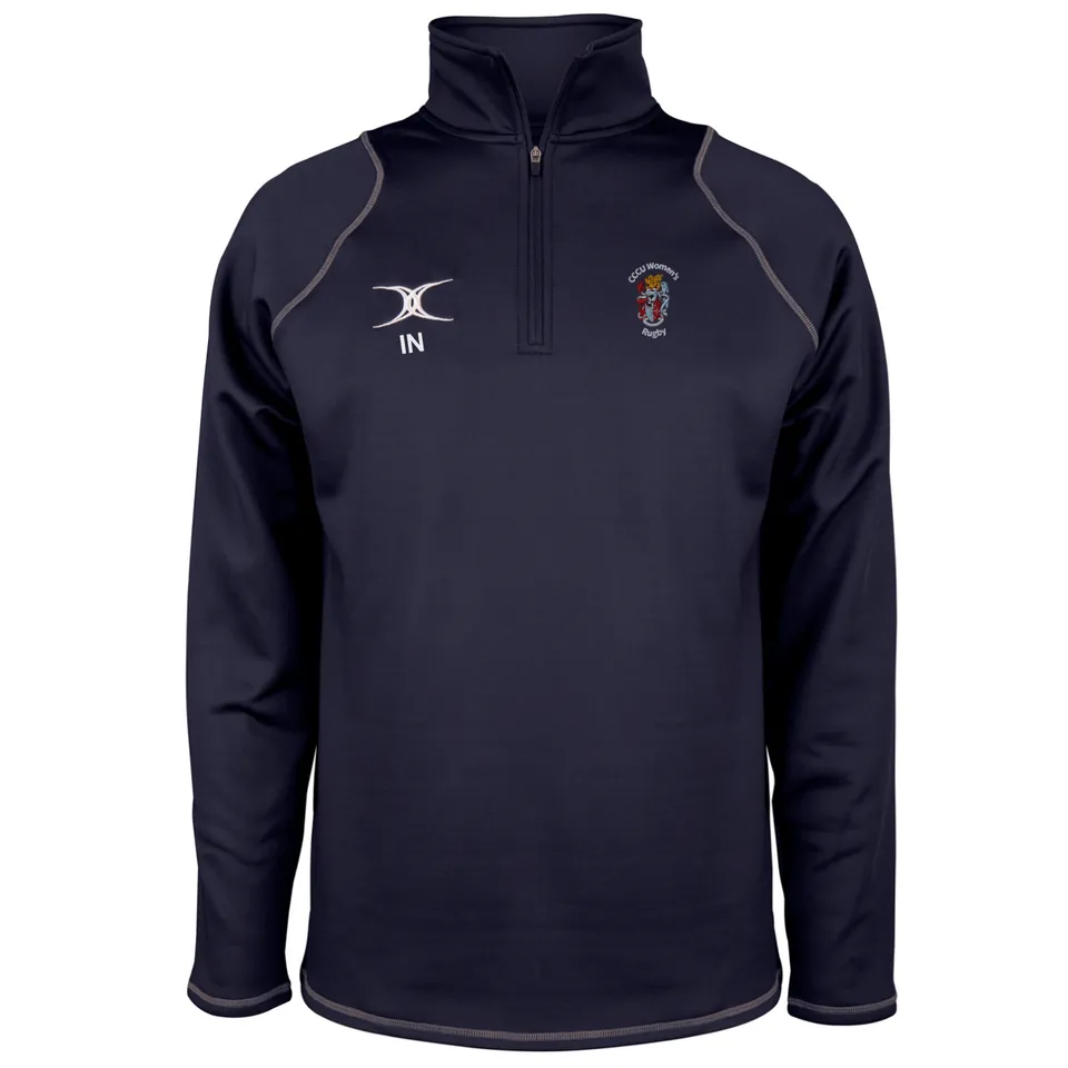 gilbert-rugby-cccu-rugby-pile-1-4-zip-quest-uomo-blu-navy-senior image 1