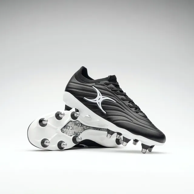 gilbert-rugby-icon-power-x-8-scarpe-rugby-junior-nere-con-tacchetti image 1