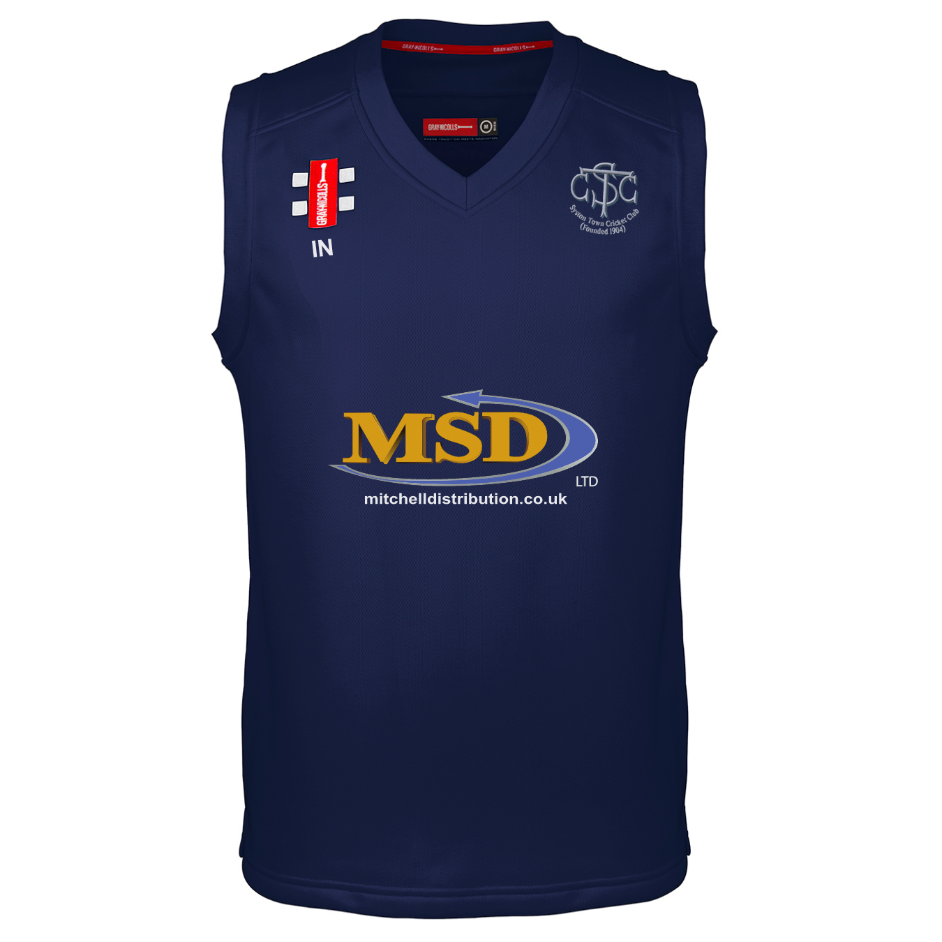 gray-nicolls-pro-performance-gilet-slipover-junior-syston-town-cc-blu-navy image 1