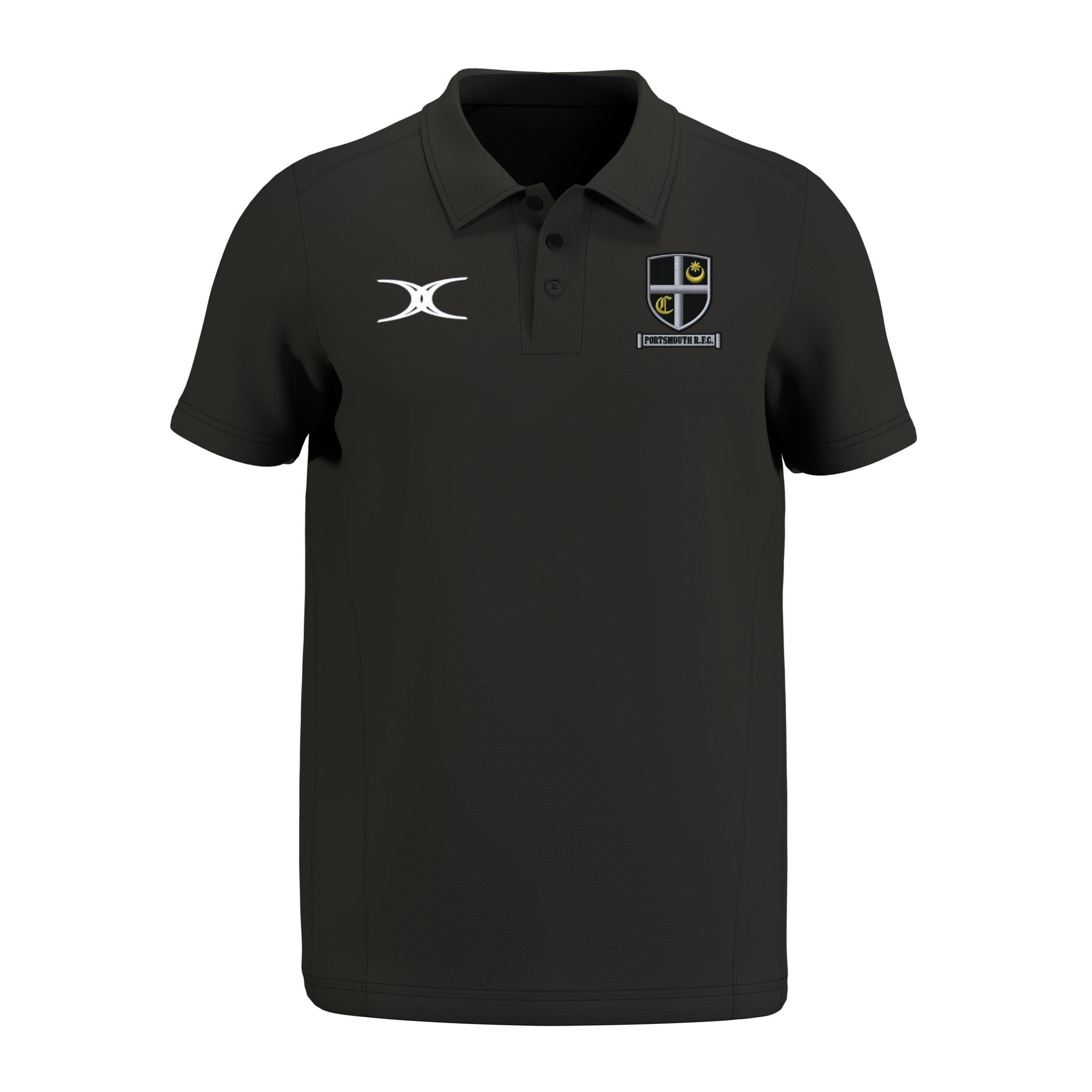 gilbert-rugby-portsmouth-rfc-junior-polo-atom-manica-corta-nero image 1