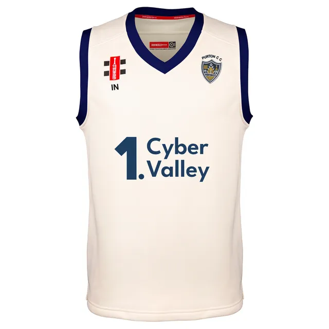 gray-nicolls-purton-cc-adulto-slipover-cricket-pro-performance-avorio-blu-navy image 1