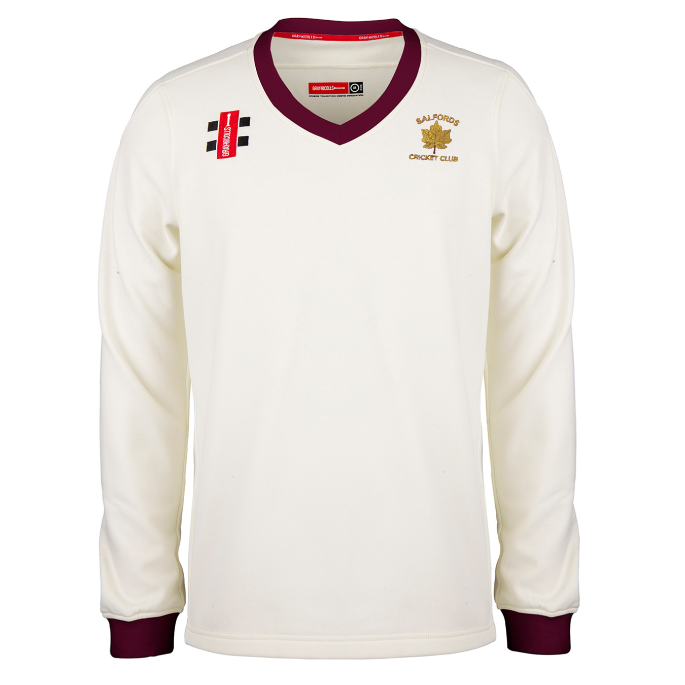 gray-nicolls-pro-performance-maglione-match-cricket-bambino-salfords-cc-avorio-b image 1