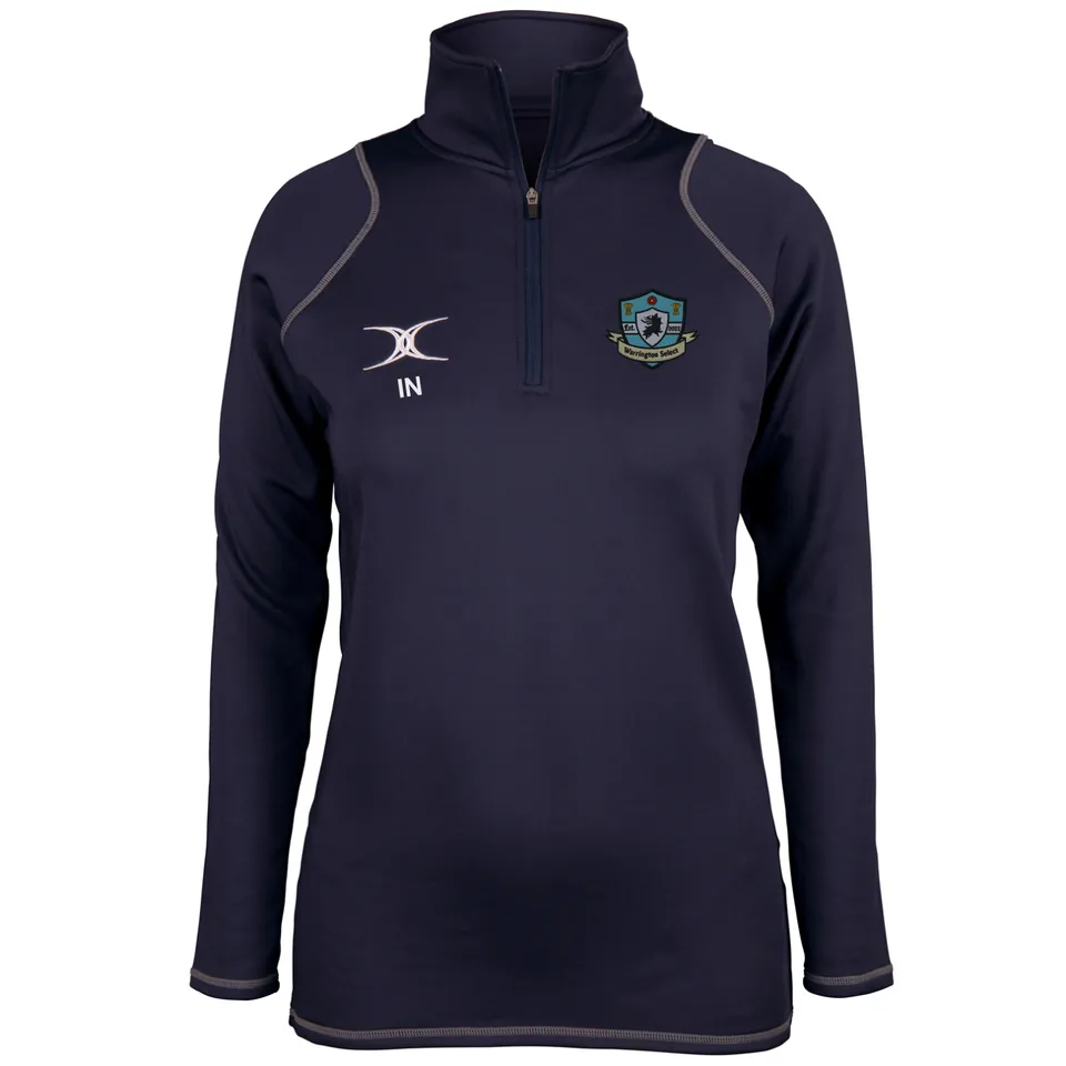 gilbert-rugby-warrington-select-rfc-donna-pile-1-4-zip-quest-blu-navy image 1
