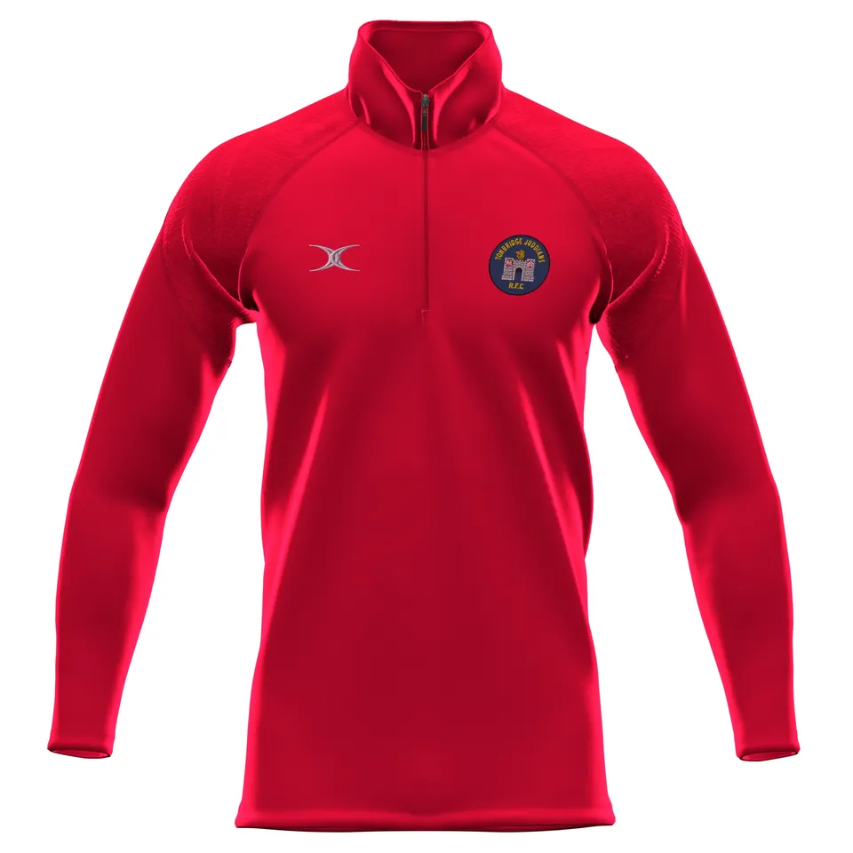 gilbert-rugby-tonbridge-juddians-rfc-senior-gts-1-4-zip-fleece-rosso image 1