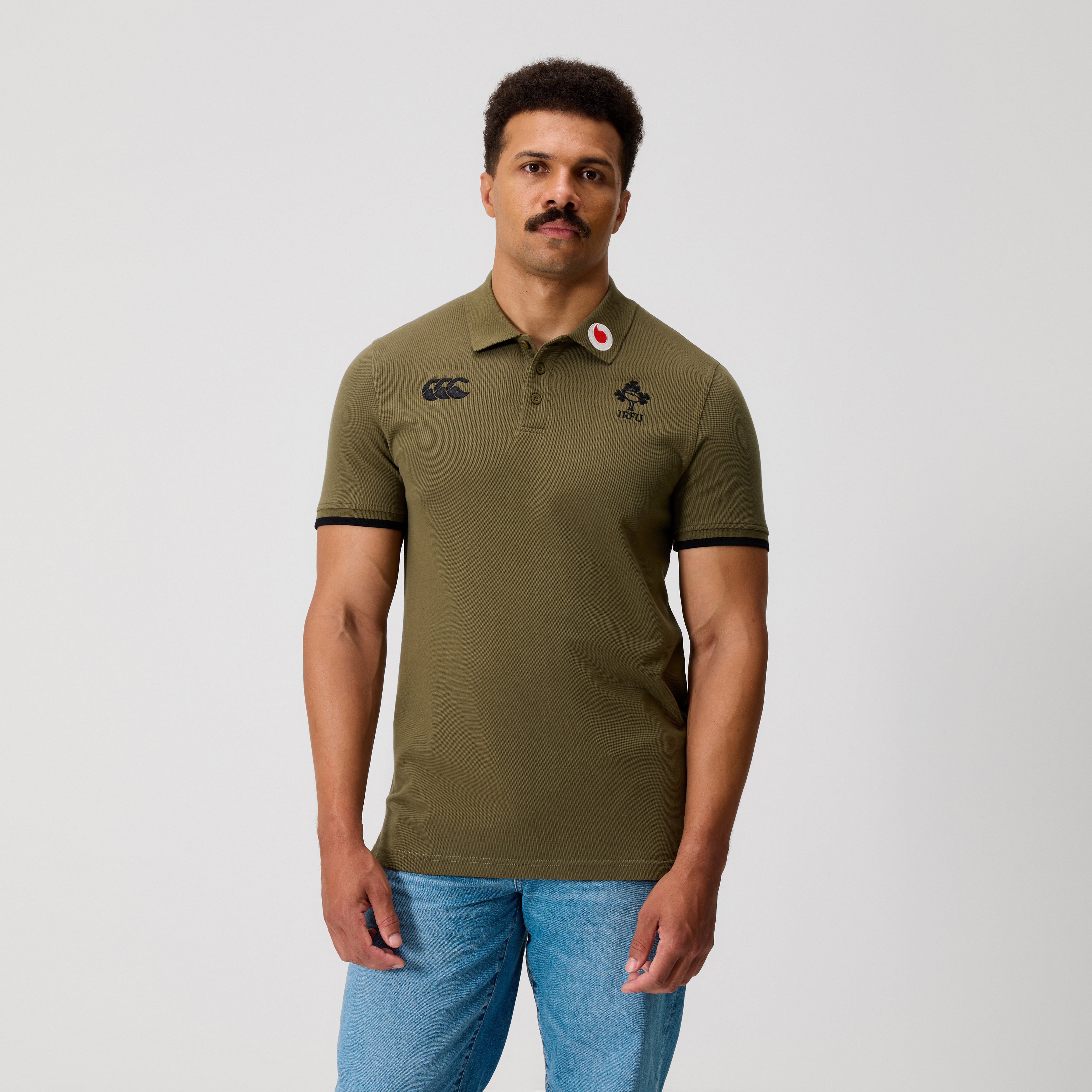 canterbury-mens-ireland-team-polo-shirt-khaki-polo-rugby-irlanda-uomo-cachi image 1