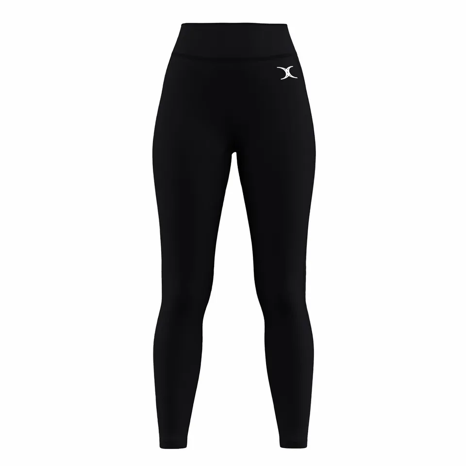 gilbert-rugby-gts-leggings-donna-vita-alta-neri-e-blu-navy image 1