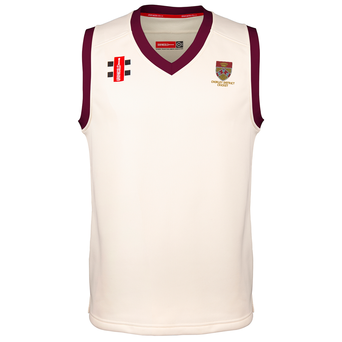 gray-nicolls-chorley-district-cc-pro-performance-gilet-match-junior-avorio-borde image 1