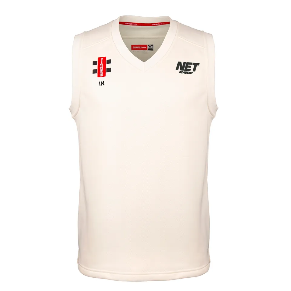 gray-nicolls-gilet-slipover-match-pro-performance-net-academy-senior-avorio image 1