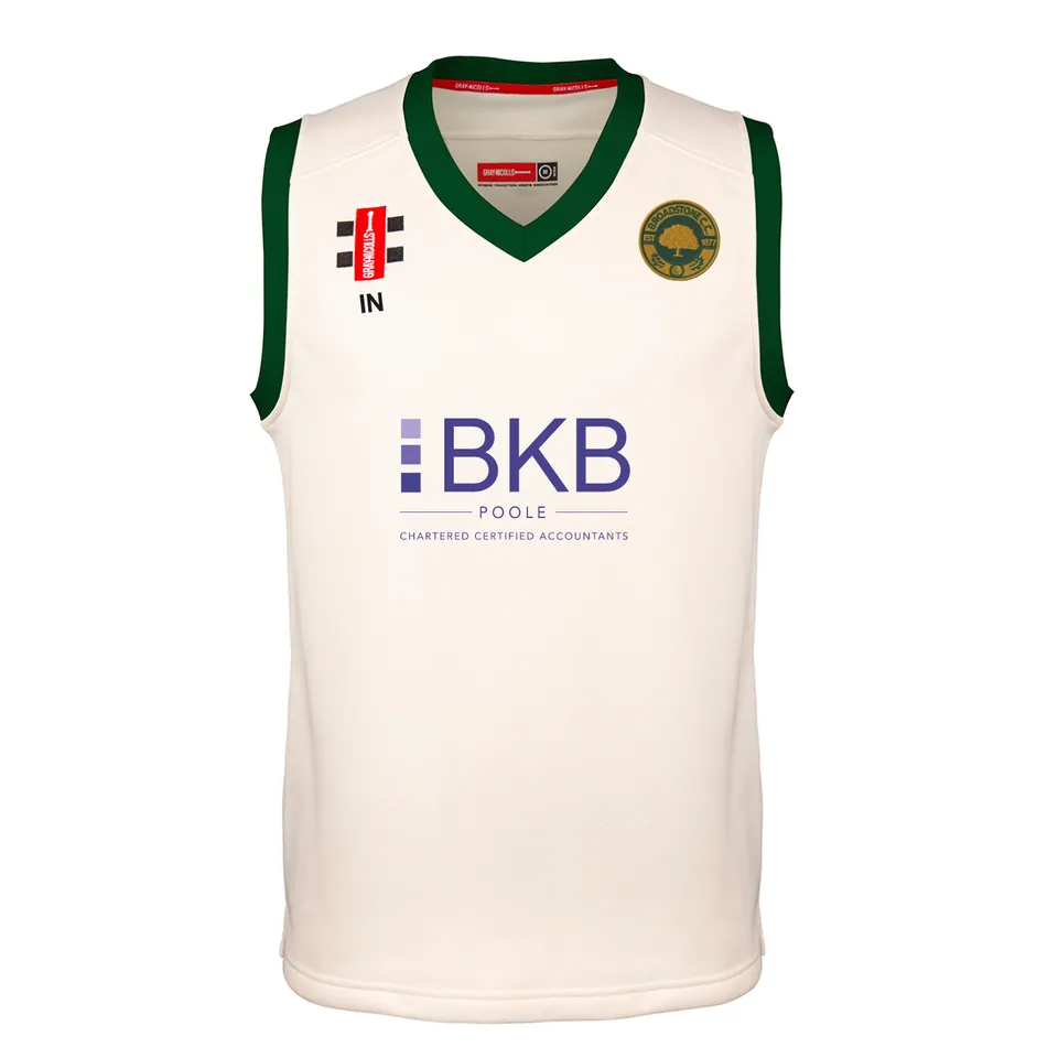 gray-nicolls-broadstone-cc-junior-pro-performance-slipover-match-ivory-green image 1