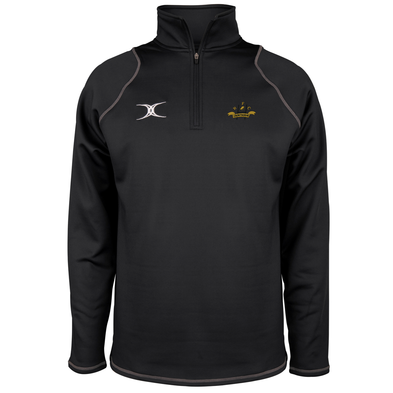 gilbert-rugby-crowthorne-rfc-quest-pile-junior-1-4-zip-nero image 1