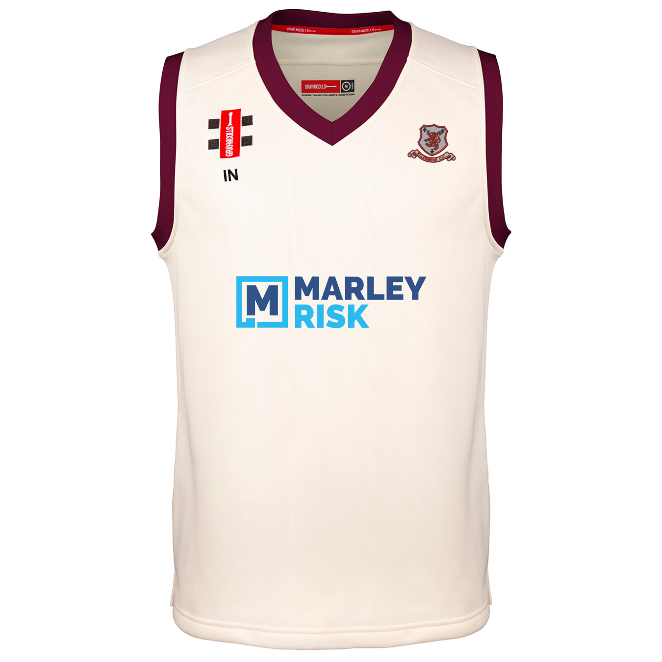 gray-nicolls-ellesmere-pro-performance-slipover-cricket-junior-avorio-bordeaux-c image 1