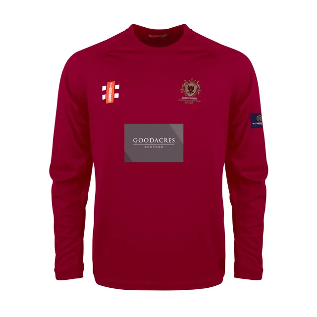 gray-nicolls-queens-park-westfield-matrix-v2-t-shirt-manica-lunga-junior-bordeau image 1