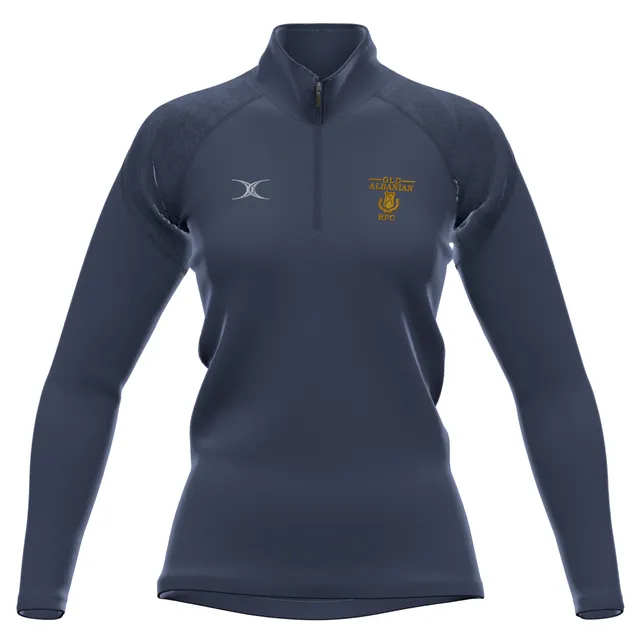 gilbert-rugby-old-albanians-rfc-pile-gts-1-4-zip-blu-navy-donna image 1