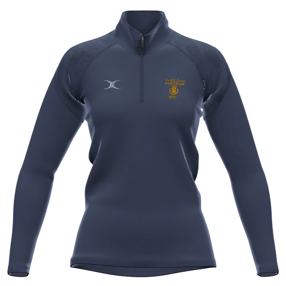 gilbert-rugby-old-albanians-rfc-pile-gts-1-4-zip-blu-navy-donna image 1
