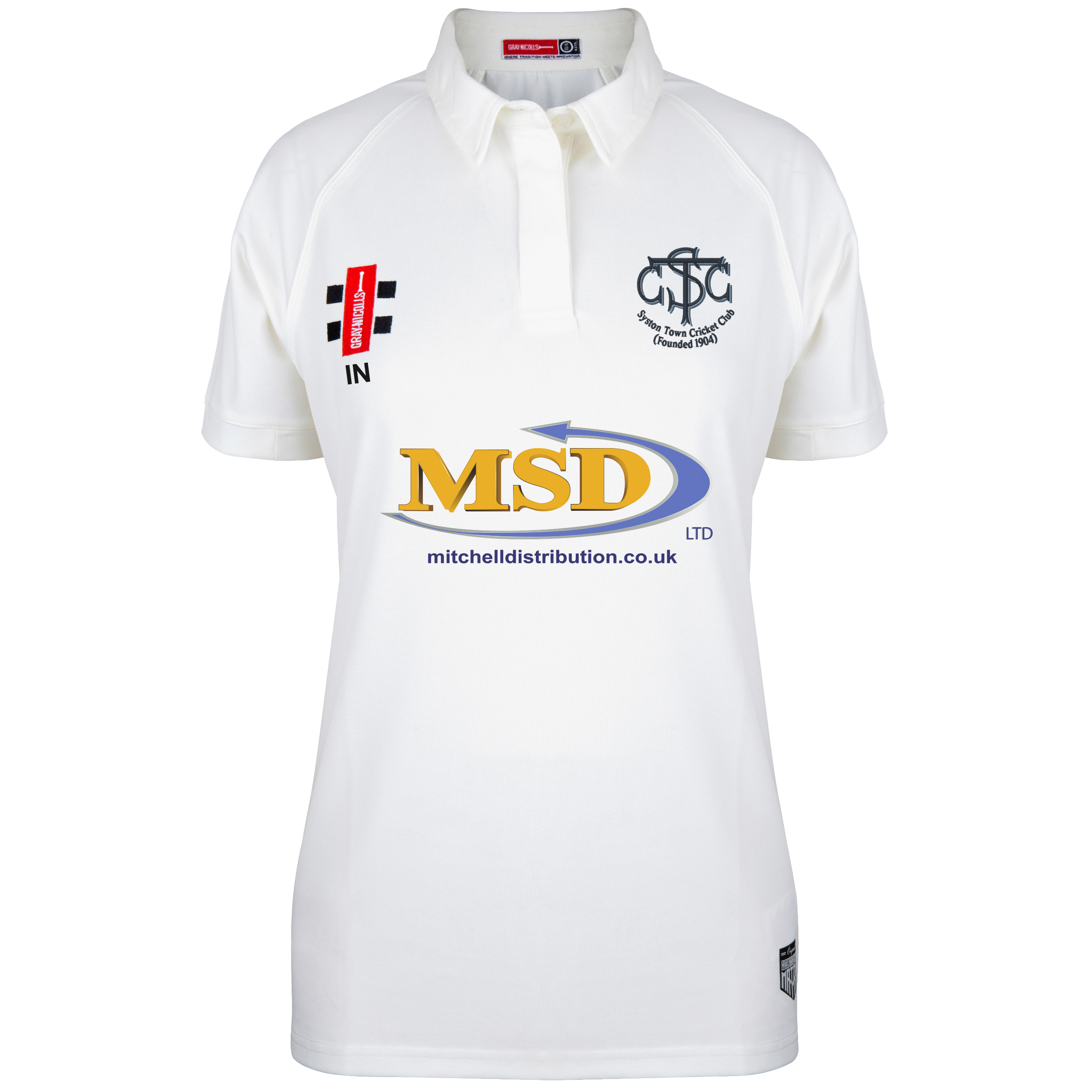 gray-nicolls-syston-town-cc-donna-maglia-matrix-v2-avorio-manica-corta image 1